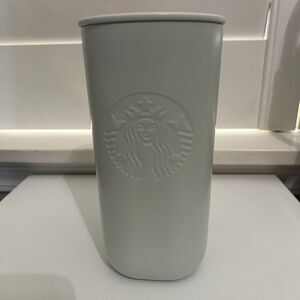 Starbucks Recycled Stainless Steel Mint Hot Cup Tumbler NEW Triangle 6”x3” 12oz